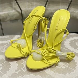 Lemonade Bright Yellow Heels Style Inspiring Size 6